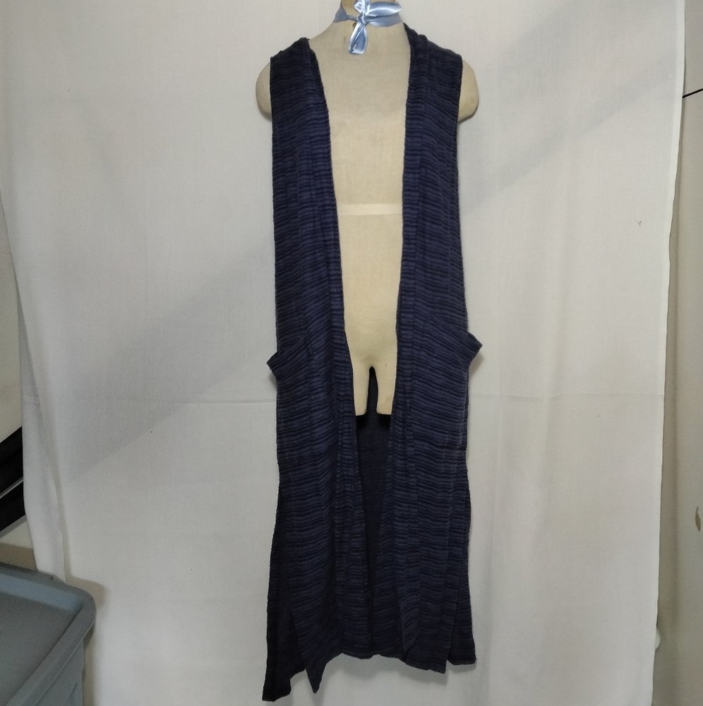 NWT Westbound Open Face Navy Long Duster Cardigan With Pockets Size Medium